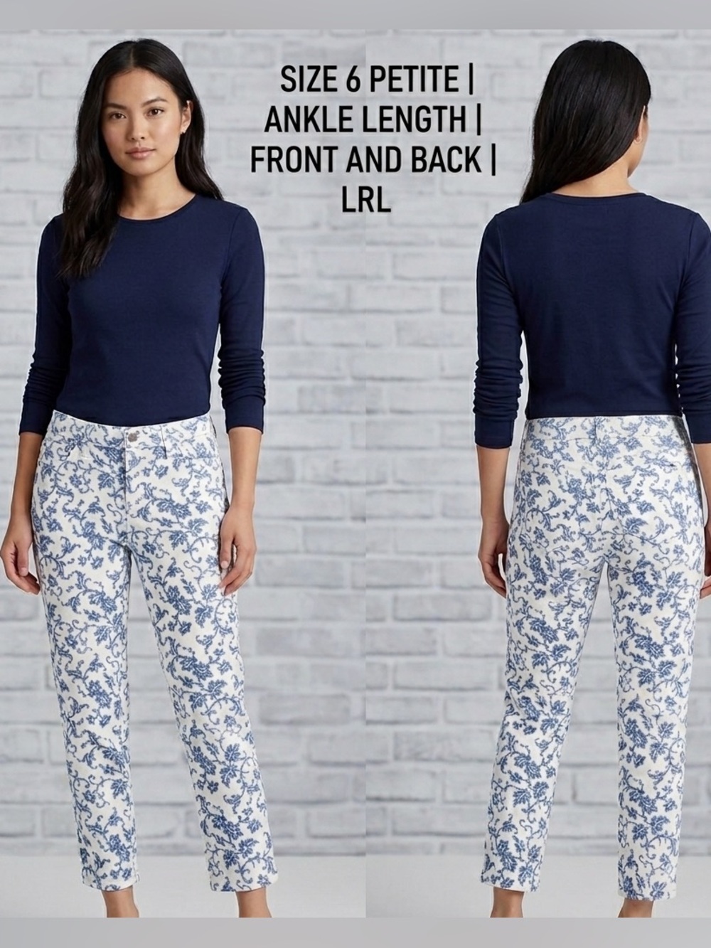 LRL Lauren Ralph Lauren Floral Petite Jeans 6P